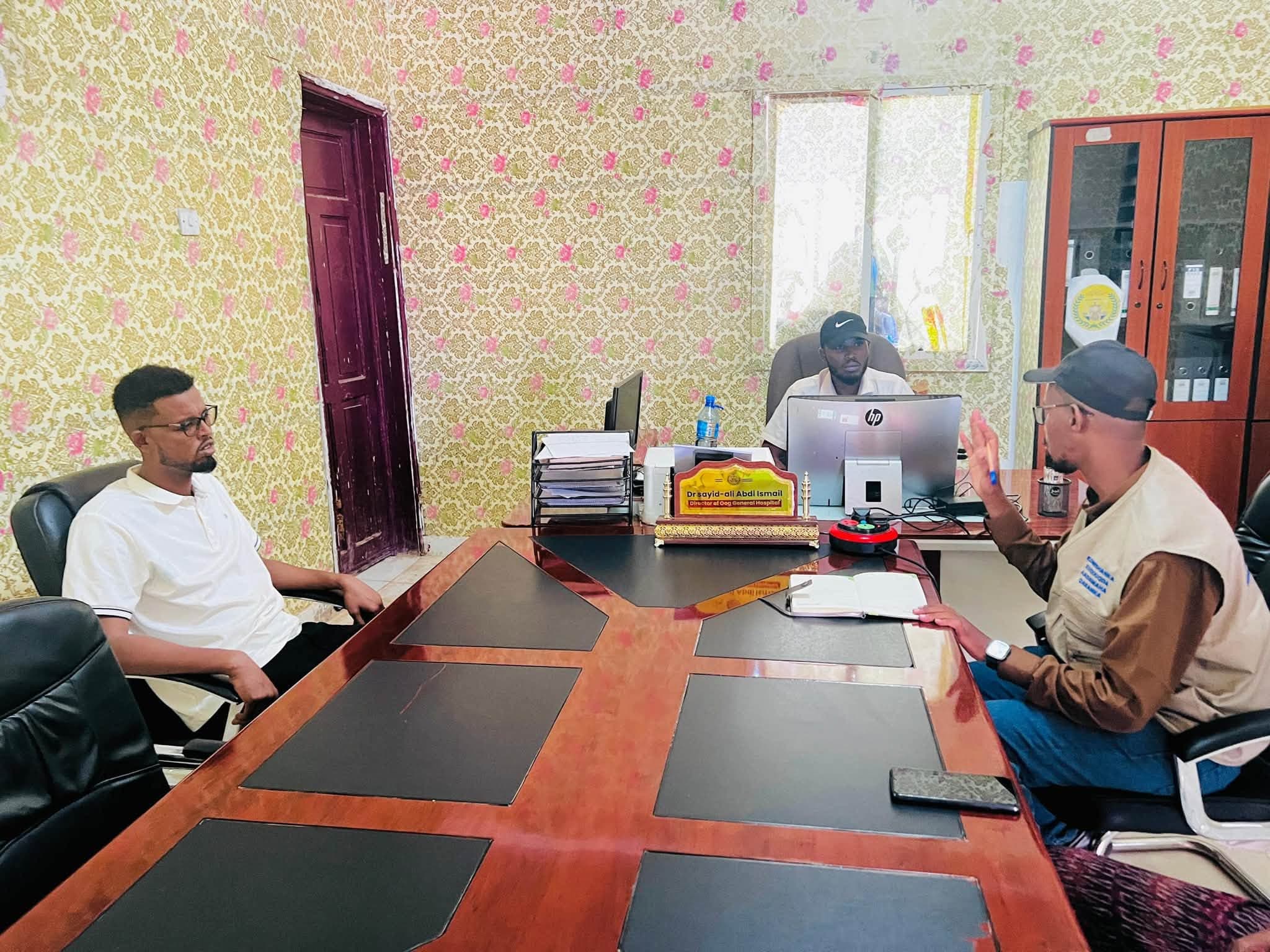 The Commission's Saraar Regional Coordinator during a monitoring visit to Oog General Hospital.
